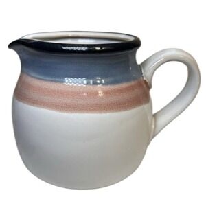 Noritake TIMBERLAKE Creamer Blue Brown Stripe Stoneware Blue Mauve 80's